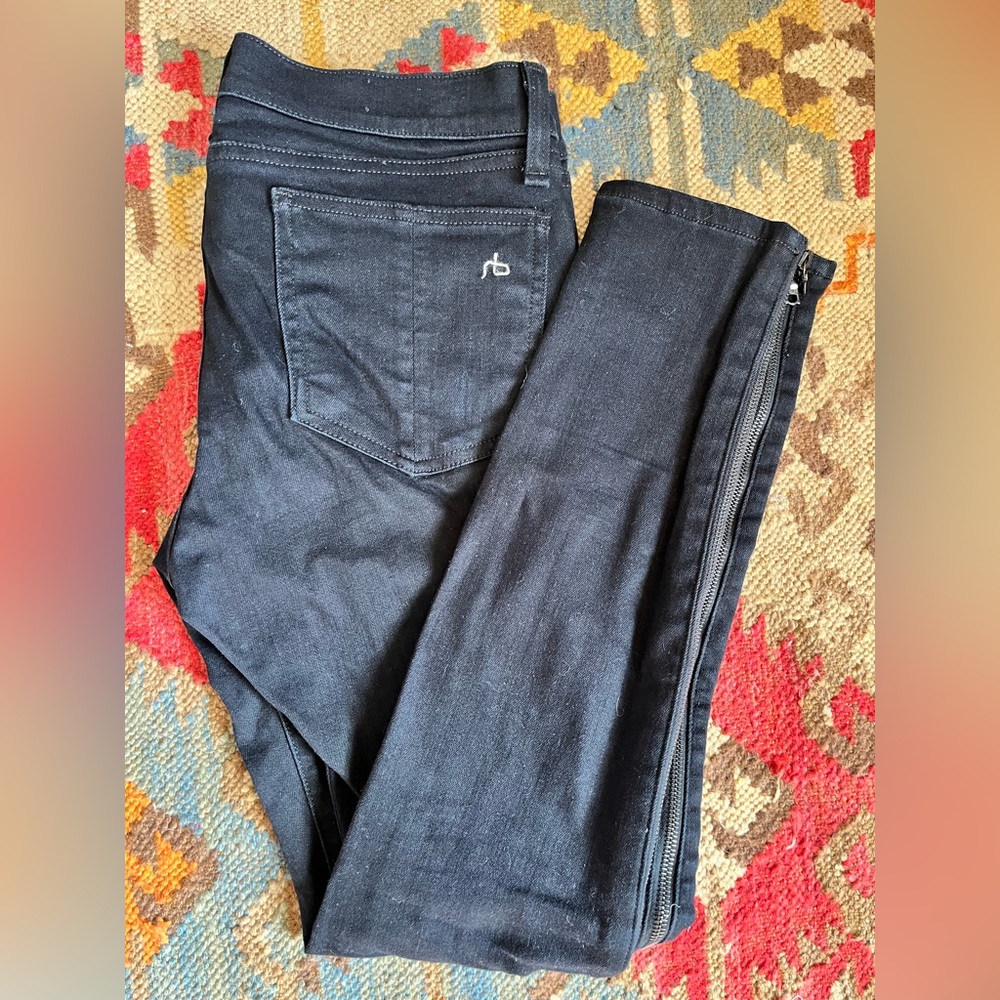 Rag & Bone Skinny Jeans with Zipper Sides, size 29